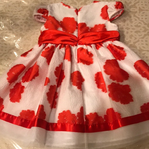 Red & White Bonnie Baby Youth Floral Dress - Picture 4 of 4